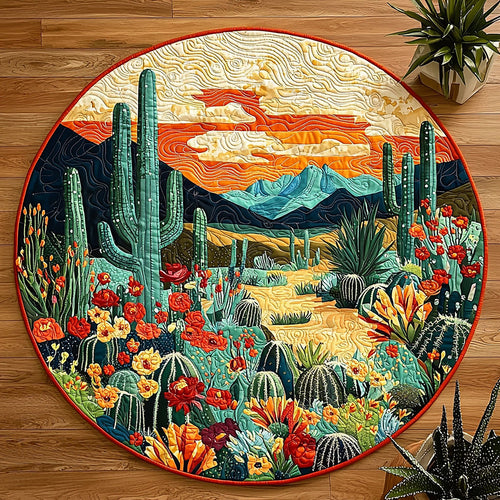 Blooming Desert QA2511005CL Quilted Round Mat