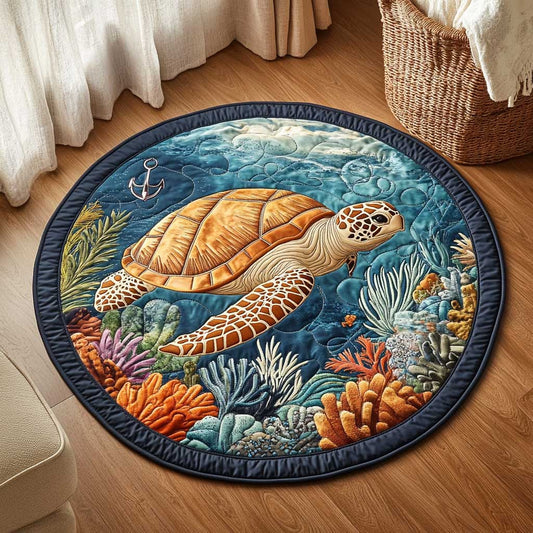 Coral Reef Turtle WN1703015CL Quilted Round Mat