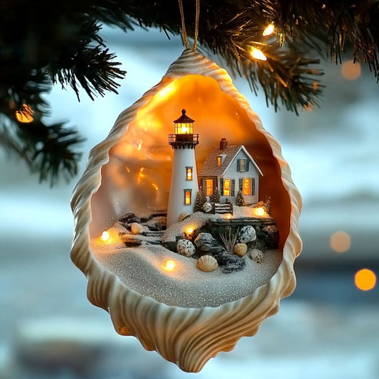 Lighthouse Winter Shore WN0912035CL Christmas Ornament