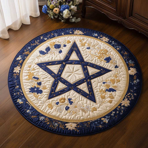 Floral Star Bloom WN2203046CL Quilted Round Mat