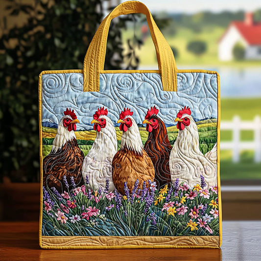 Chicken On The Field QA2911035CL Quilted Tote Bag