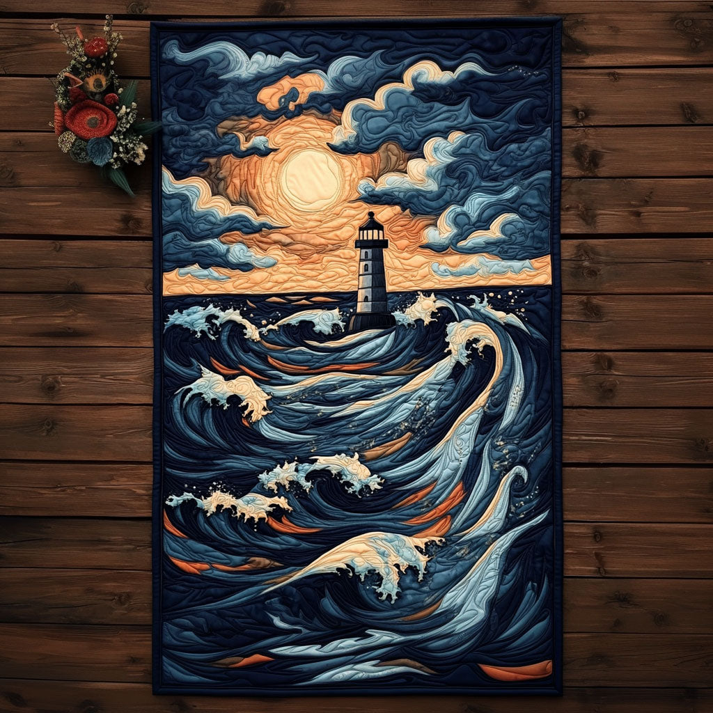 Surging Waves CP3004040CL Quilted Table Runner