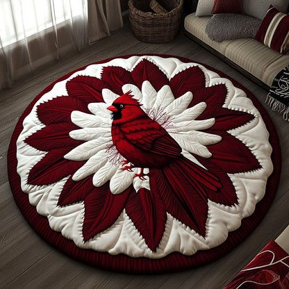 Crimson Cardinal KL2412034CL Quilted Round Mat