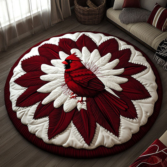 Crimson Cardinal KL2412034CL Quilted Round Mat