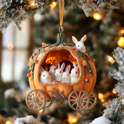 Rabbit Winter Coach WN0912054CL Christmas Ornament