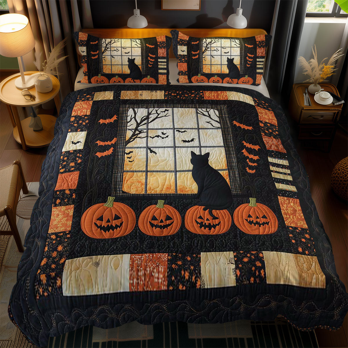 Midnight Cat Haunt WN0703092CL Duvet Cover Set