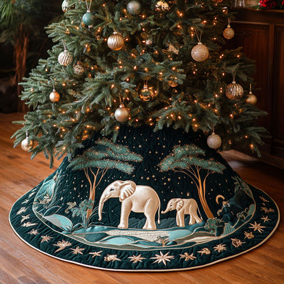 Elephant Christmas Dream WN1410022CL Quilted Christmas Tree Skirt