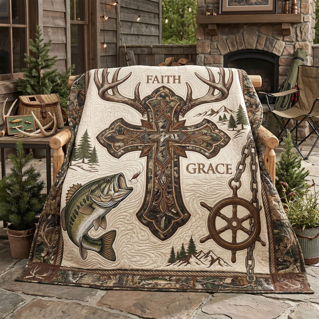 Faith And Grace Fishing Cross WN0805007CL Quilt