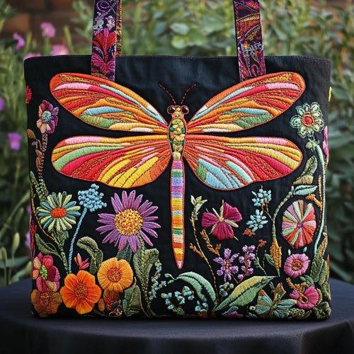 Colorful Dragonfly XR2210034CL Quilted Tote Bag