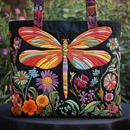 Colorful Dragonfly XR2210034CL Quilted Tote Bag