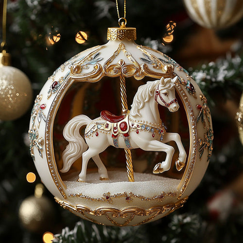 Gilded Carousel Ride CW2611026CL Christmas Ornament