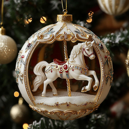 Gilded Carousel Ride CW2611026CL Christmas Ornament