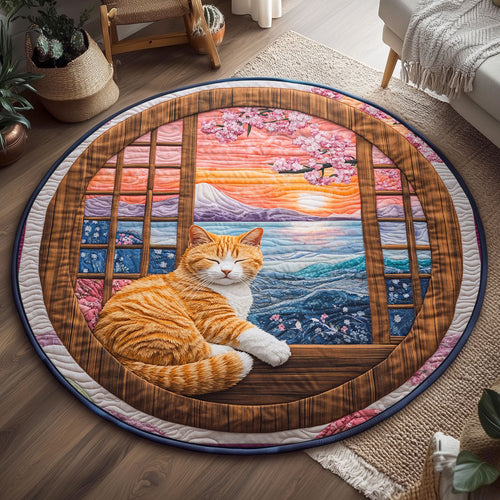 Whiskers At Dusk WJ0506047CL Quilted Round Mat