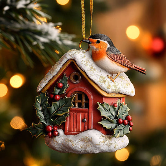 Christmas Perch European Robin WN2810013CL Christmas Ornament