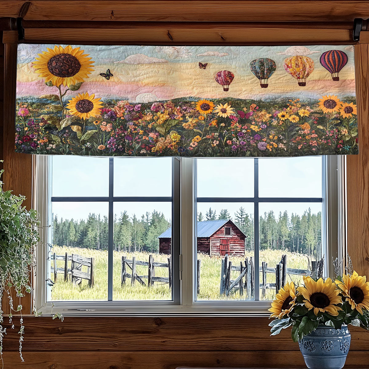 Sunflower Dreams WN2003069CL Quilted Valance