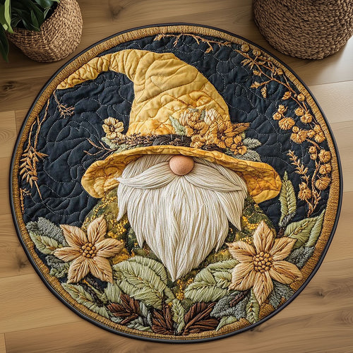 Autumn Feast Gnome WN2105002CL Quilted Round Mat
