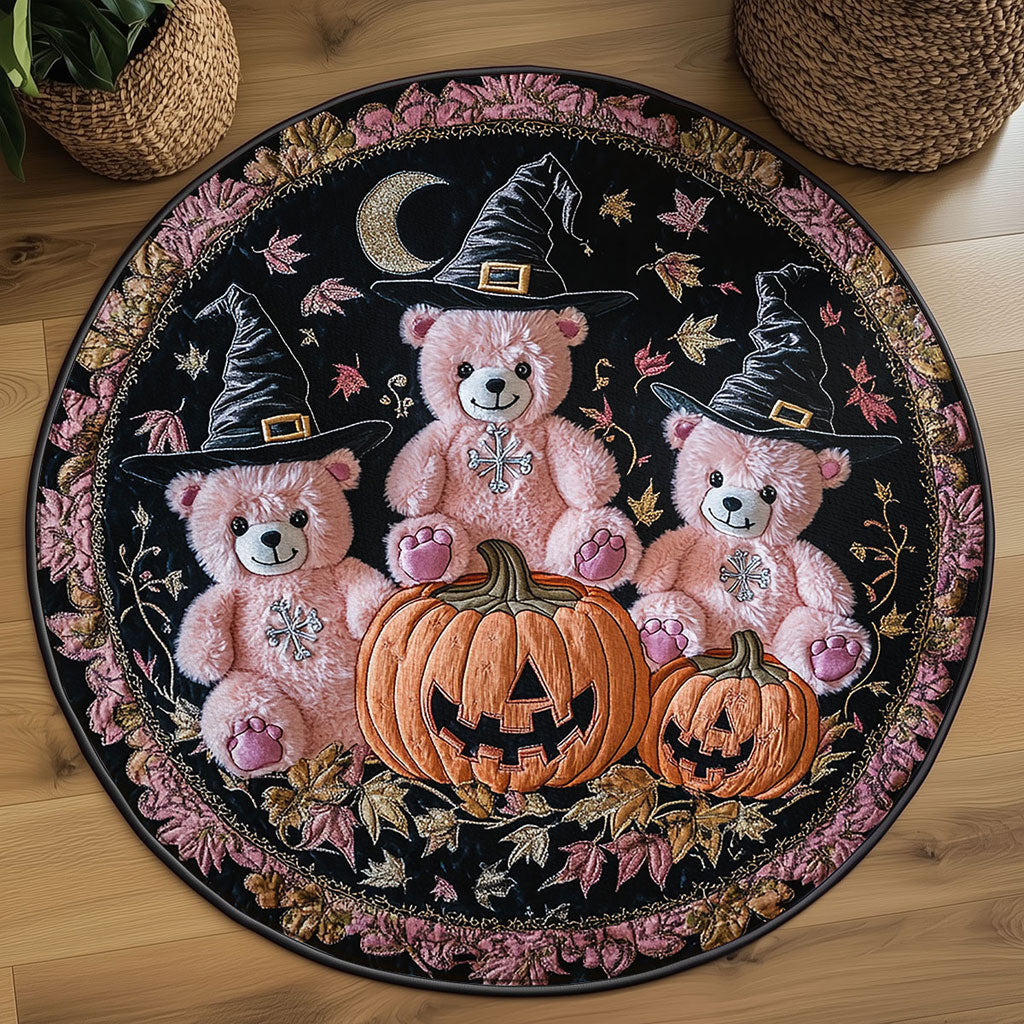 Mystic Rose Teddy Bear WN1208056CL Quilted Round Mat