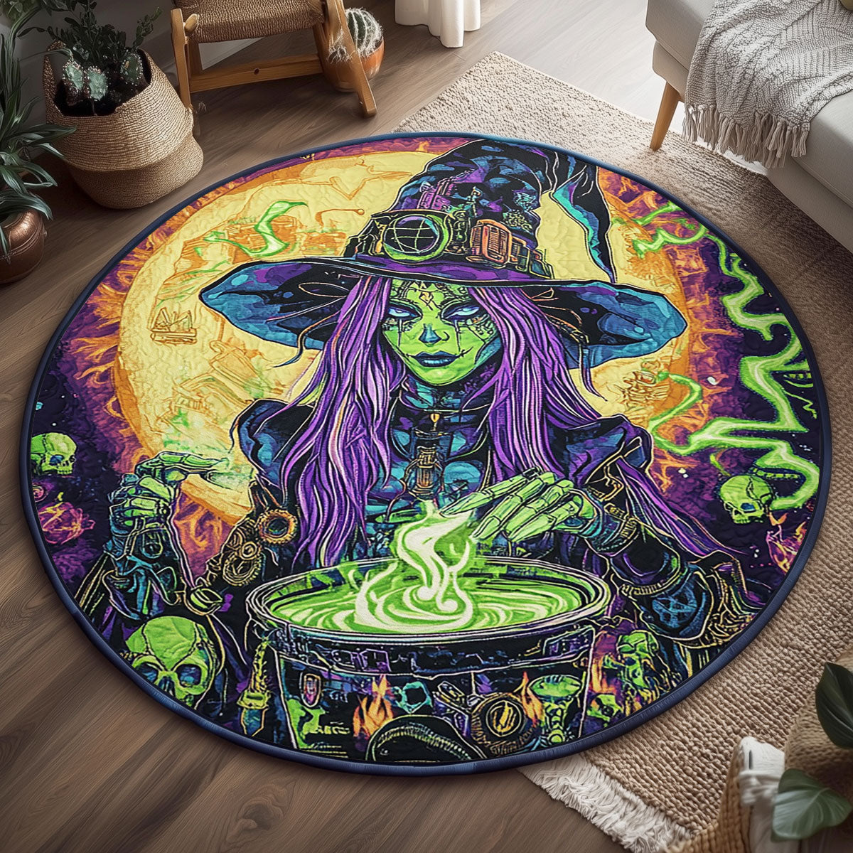 The Witch’s Whisper WJ2607048CL Quilted Round Mat