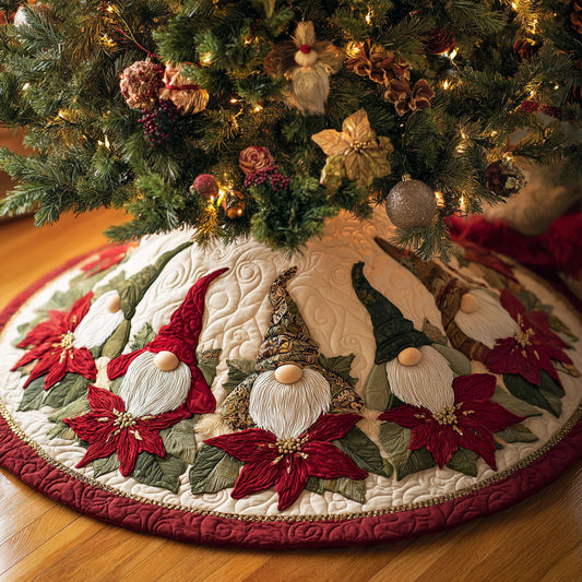 Joyful Gnome CW1510043CL Quilted Christmas Tree Skirt