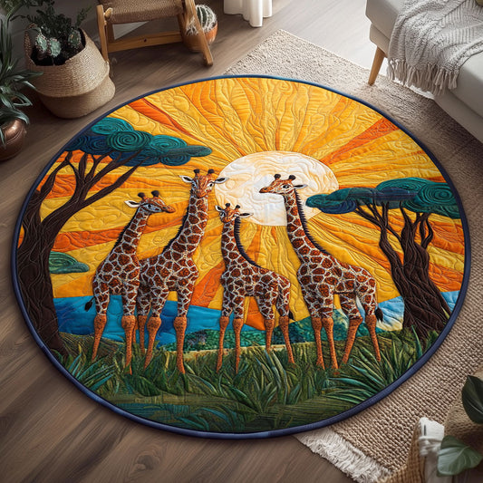 Giraffe Meadow March WJ2807041CL Quilted Round Mat