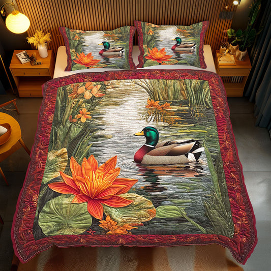 Mallard Duck Pond WP2001045CL Duvet Cover Set