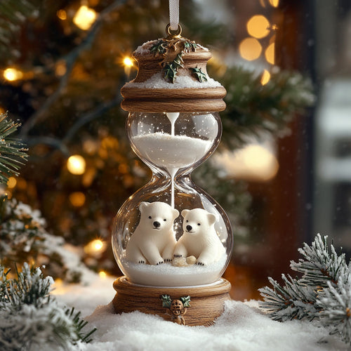Polar Bear Snow Hour WN0812053CL Christmas Ornament