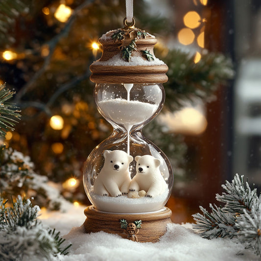 Polar Bear Snow Hour WN0812053CL Christmas Ornament