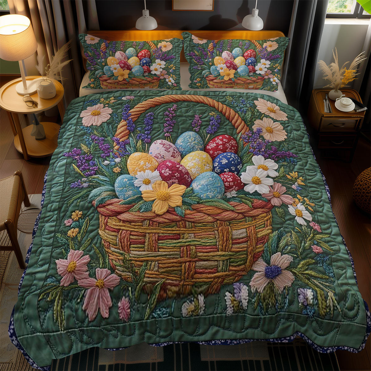 Eggs In Bloom Easter WN1701116CL Duvet Cover Set