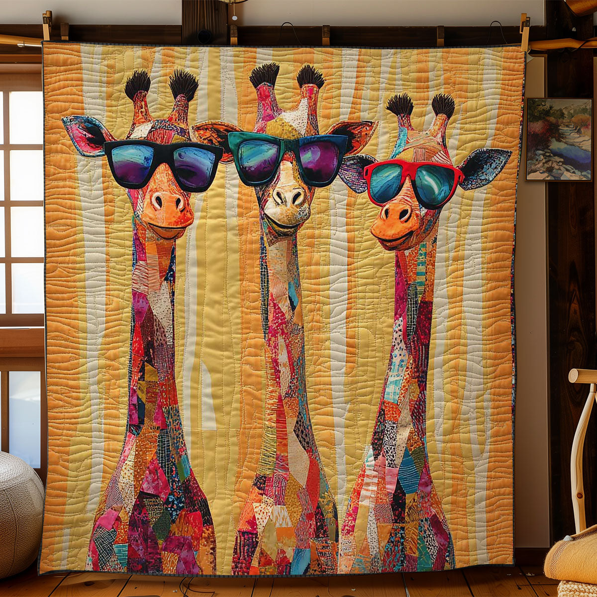 Hipster Funny Giraffes WN1103023CL Quilt