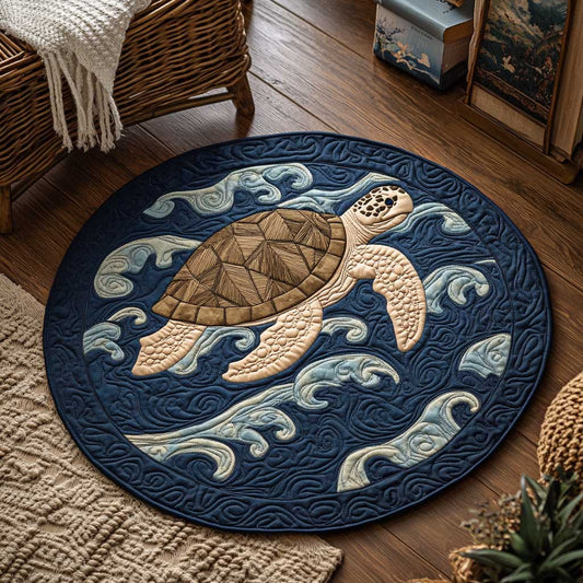 Coastal Turtle WN0104019CL Quilted Round Mat
