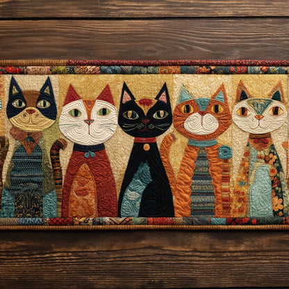 Mischievous Meows XR1211021CL Quilted Table Runner