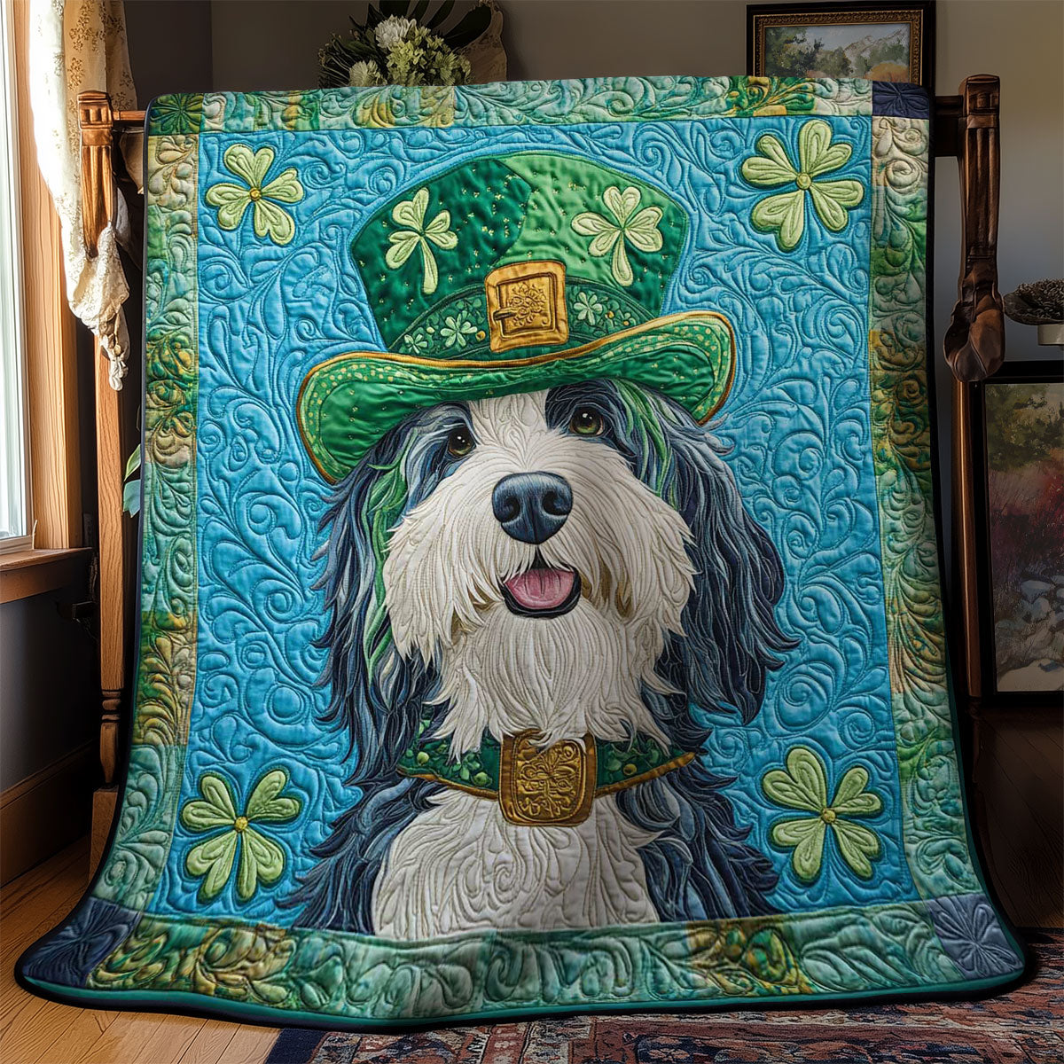 Golden Buckle Bearded Collie WN0901048CL Quilt