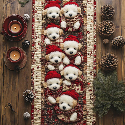 Rustic Bichon Frise WN0907066CL Quilted Table Runner