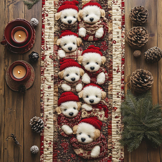 Rustic Bichon Frise WN0907066CL Quilted Table Runner