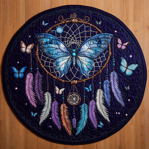 Midnight Butterfly Dreamcatcher KL0412006CL Quilted Round Mat