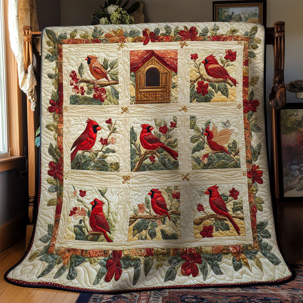 Frosty Cardinals WN2002048CL Quilt