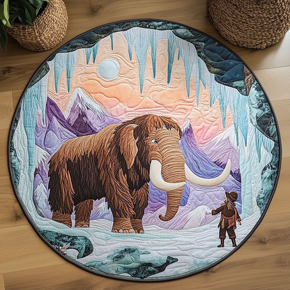 Majestic Woolly Mammoth WJ2105046CL Quilted Round Mat