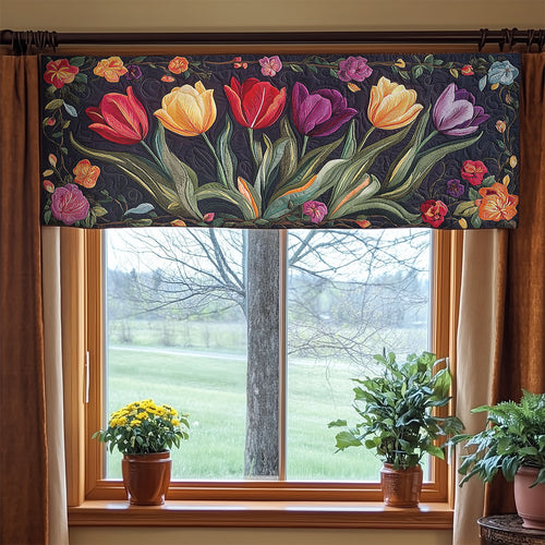 Tulip Lace Garden WN1706084CL Quilted Valance