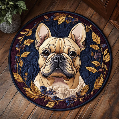 Golden Leaf Bulldog WP2204090CL Quilted Round Mat