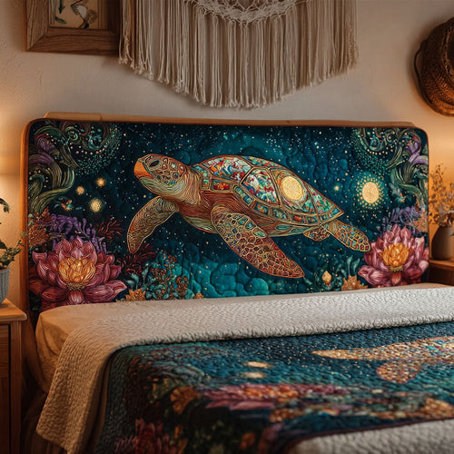 Cosmic Turtle Dream CW2512004CL Quilted Headboard Slipcover