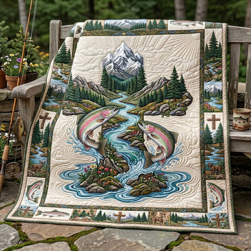 Rainbow Trout Wilderness Faith WN1606011CL Quilt