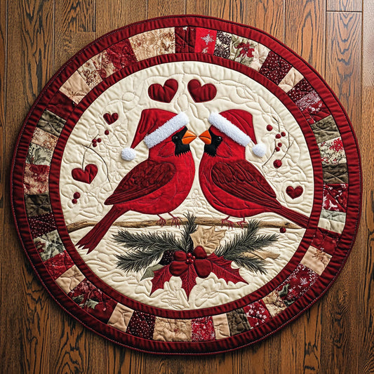 Christmas Love Cardinals KL0912026CL Quilted Round Mat