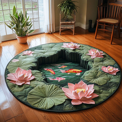 Lotus Koi CP1001064CL Quilted Round Mat