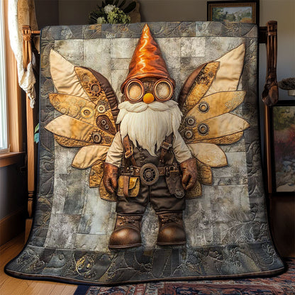 Golden Steampunk Gnome WN0701058CL Quilt