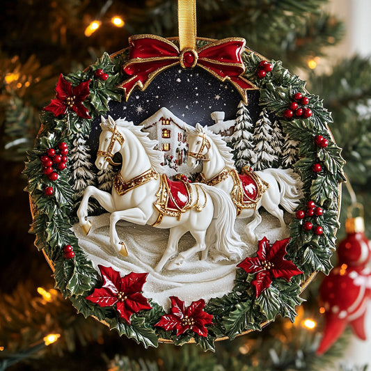 Snowy Horse CW1610013CL Christmas Ornament