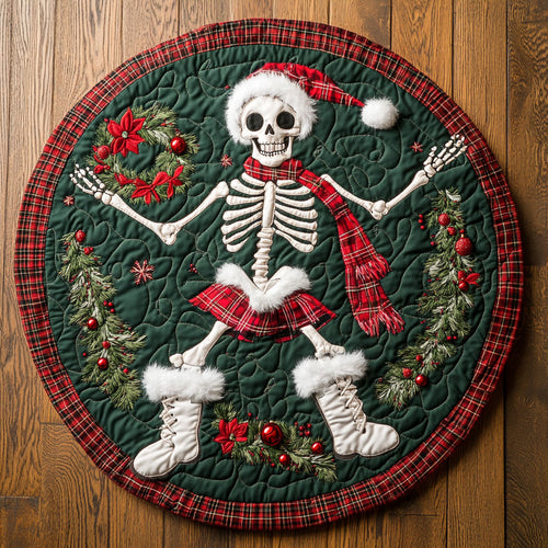 Skeleton Holiday Hustle WN1107057CL Quilted Round Mat