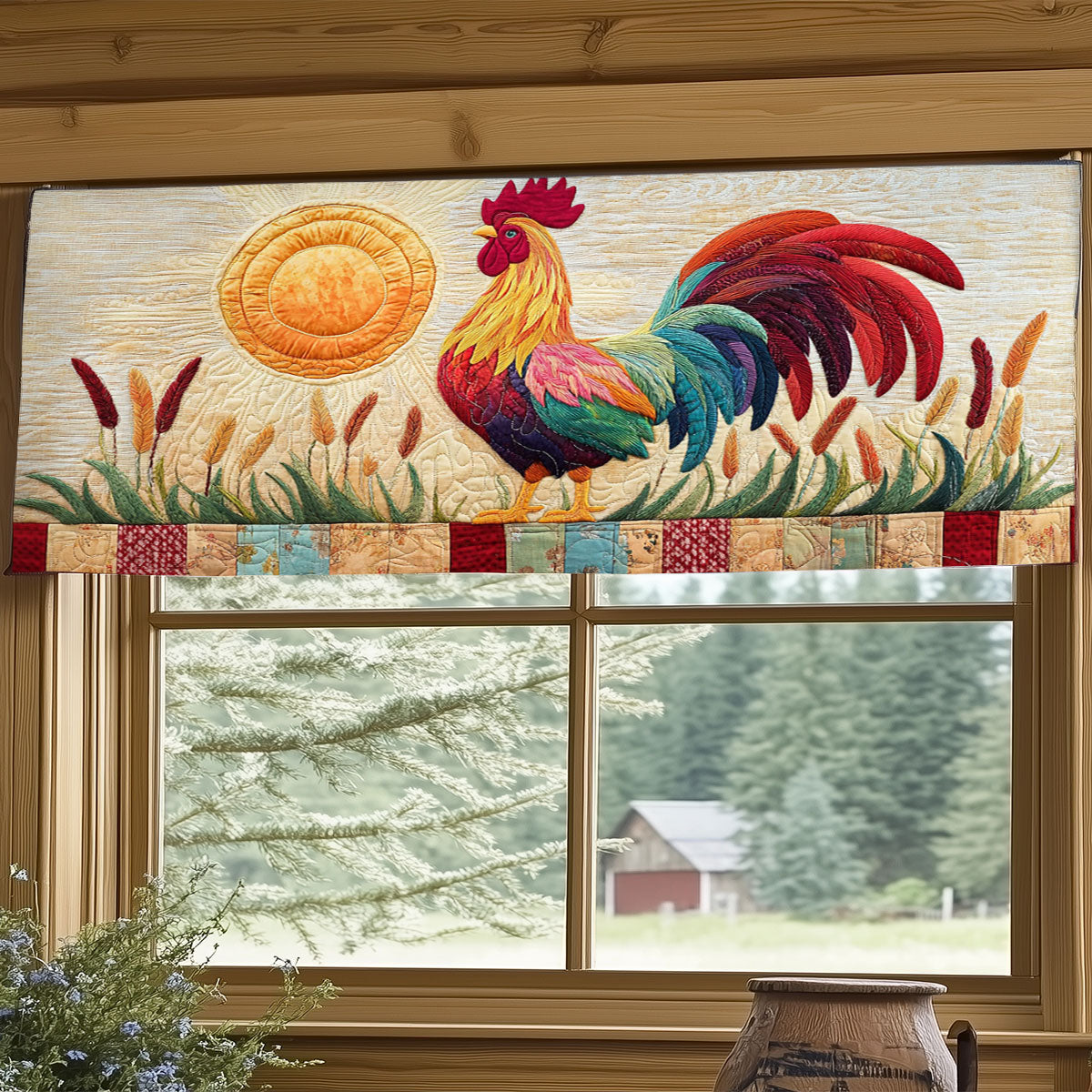 Chicken Field WJ2705025CL Quilted Valance