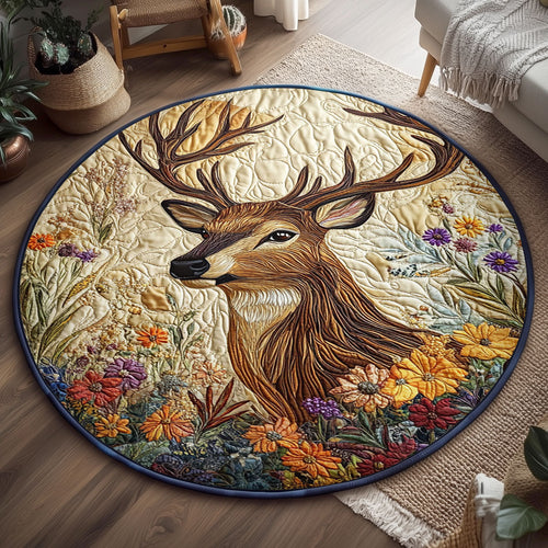 Woodland Majestic Deer WJ1704056CL Quilted Round Mat