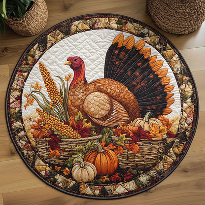 Rustic Turkey WN0409089CL Quilted Round Mat