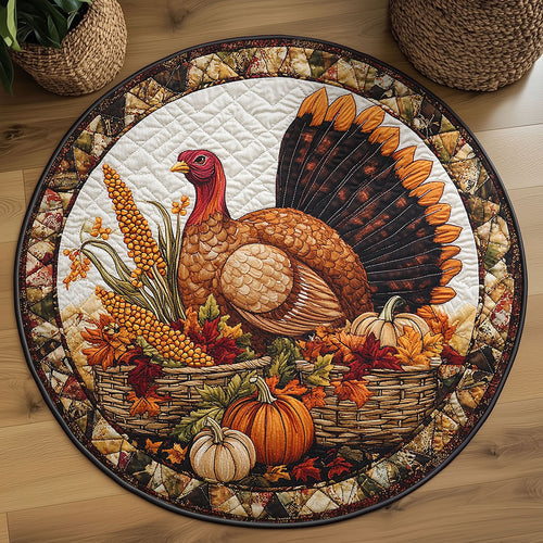 Rustic Turkey WN0409089CL Quilted Round Mat